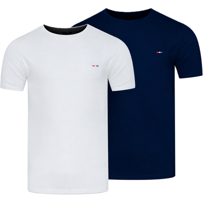Starlee - Tricou bărbătesc, set de 2, alb și bleumarin albastru XXL male Starlee - Tricou bărbătesc, set de 2, alb și bleumarin albastru XXL male