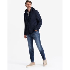 Ombre Men's blazer with detachable underlining and hood - navy blue negru L male Ombre Men's blazer with detachable underlining and hood - navy blue negru L male