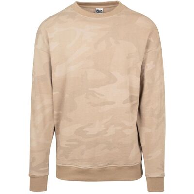 Urban Classics Hanorac cu guler rotund pentru bărbați, model camouflage crem M female Urban Classics Hanorac cu guler rotund pentru bărbați, model camouflage crem M female