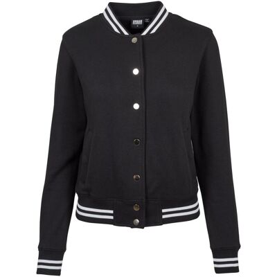 Urban Classics Doamnelor Colegiul Sweat Jacket BLK / BLK negru M female Urban Classics Doamnelor Colegiul Sweat Jacket BLK / BLK negru M female
