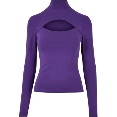 Urban Classics Women's turtleneck with neckline and long sleeves - purple violet XS female Urban Classics Women's turtleneck with neckline and long sleeves - purple violet XS female