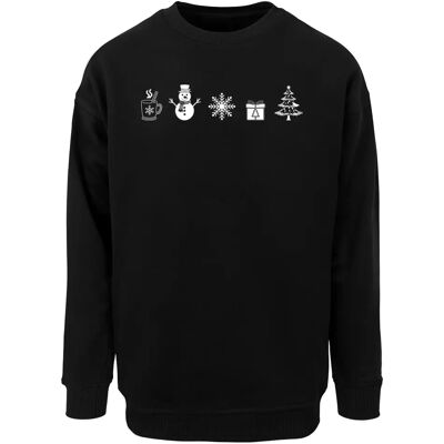 Merchcode Pulover negru de Crăciun cu motive negru XXL female Merchcode Pulover negru de Crăciun cu motive negru XXL female