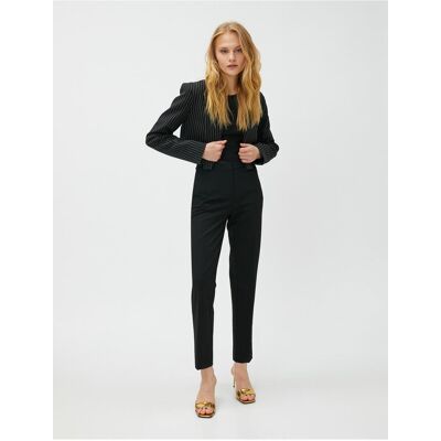 Pantaloni Koton Basic Fabric talie normală negru 34 Pantaloni Koton Basic Fabric talie normală negru 34