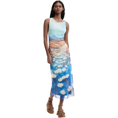 Rochie Desigual cu decolteu rotund albastru M female Rochie Desigual cu decolteu rotund albastru M female