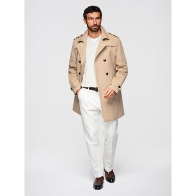 Trench elegant pentru bărbați, cu model Ombre alb XL female Trench elegant pentru bărbați, cu model Ombre alb XL female