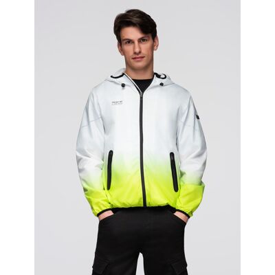Ombre Jachetă sport bărbătească cu efect ombré alb XL female Ombre Jachetă sport bărbătească cu efect ombré alb XL female