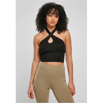 Urban Classics Women's crossed neck warmer Top black negru XL female Urban Classics Women's crossed neck warmer Top black negru XL female