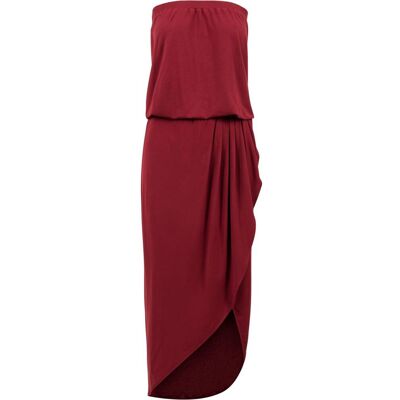 Urban Classics Women's Bandeau Dress Burgundy rosu inchis XS female Urban Classics Women's Bandeau Dress Burgundy rosu inchis XS female