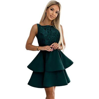 rochie dubla evazata cu top din dantela Numoco negru L female rochie dubla evazata cu top din dantela Numoco negru L female