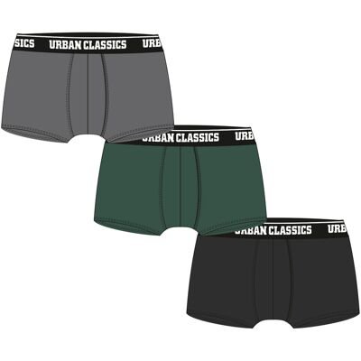 Urban Classics Boxer Pantaloni scurți 3-Pack Gri / darkgreen / negru negru M male Urban Classics Boxer Pantaloni scurți 3-Pack Gri / darkgreen / negru negru M male