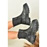 Fox Shoes Black Fabric Parachute Fabric Women's Boots gri 40 female