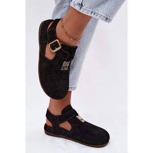 BIG STAR SHOES Sandale damă din piele întoarsă Big Star negru 41 female BIG STAR SHOES Sandale damă din piele întoarsă Big Star negru 41 female