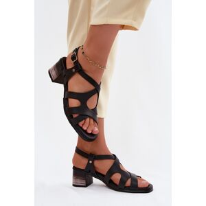 Sandale damă din piele cu toc bloc Maciejka negru 40 female Sandale damă din piele cu toc bloc Maciejka negru 40 female