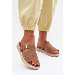 Boto Papuci cu platformă din piele întoarsă pentru femei, Camel maro 40 female Boto Papuci cu platformă din piele întoarsă pentru femei, Camel maro 40 female