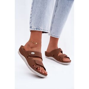 Papuci de damă Inblu din piele cu velcro alb 37 female Papuci de damă Inblu din piele cu velcro alb 37 female