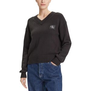 Pulover cu decolteu în V de la Calvin Klein pentru femei negru M female Pulover cu decolteu în V de la Calvin Klein pentru femei negru M female