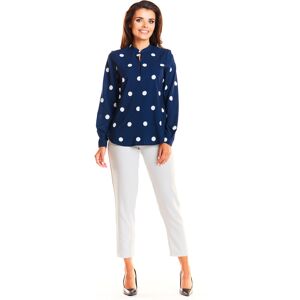 Awama Woman's Shirt A239 Navy Blue albastru XL female Awama Woman's Shirt A239 Navy Blue albastru XL female