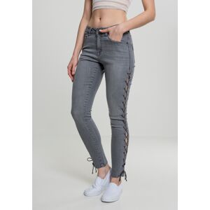Urban Classics Doamnelor Denim Dantelă Up Skinny Pantaloni gri gri 28 female Urban Classics Doamnelor Denim Dantelă Up Skinny Pantaloni gri gri 28 female