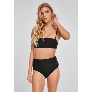 Urban Classics Women's High Waisted Bandeau Bikini Black negru XS female Urban Classics Women's High Waisted Bandeau Bikini Black negru XS female