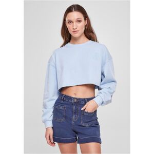 Urban Classics Women's embroidery of cropped flowers Terry Crewneck balticblue alb 4XL female Urban Classics Women's embroidery of cropped flowers Terry Crewneck balticblue alb 4XL female