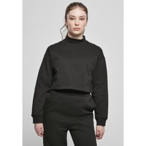 Urban Classics Hanorac crop negru pentru femei cu guler înalt negru M female Urban Classics Hanorac crop negru pentru femei cu guler înalt negru M female
