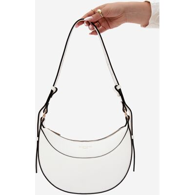 FLORA & CO Geantă mică Flora&Co din piele artificială, albă negru One size female FLORA & CO Geantă mică Flora&Co din piele artificială, albă negru One size female