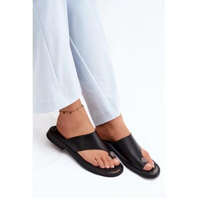 Șlapi din piele pentru femei Vinceza negru 37 female Șlapi din piele pentru femei Vinceza negru 37 female