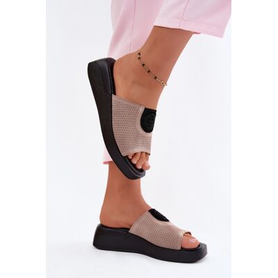 Boto Sandale cu platformă pentru femei Fablee bej negru 41 female Boto Sandale cu platformă pentru femei Fablee bej negru 41 female