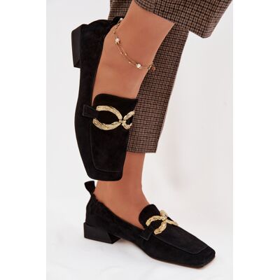 Mocasini de damă S. BARSKI din piele întoarsă cu detalii decorative negru 38 female Mocasini de damă S. BARSKI din piele întoarsă cu detalii decorative negru 38 female