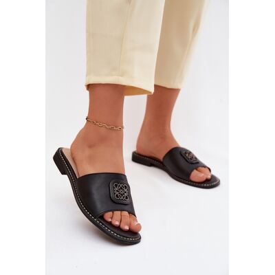 S. BARSKI Papuci din piele S.Barski cu decorațiuni negru 39 female S. BARSKI Papuci din piele S.Barski cu decorațiuni negru 39 female