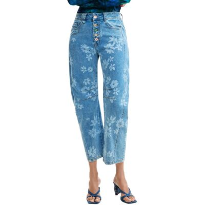 Blugi florali pentru femei Desigual alb 36 female Blugi florali pentru femei Desigual alb 36 female