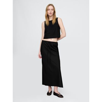 Fustă midi din in GAP negru M female Fustă midi din in GAP negru M female
