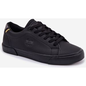 BIG STAR SHOES Teniși din piele pentru bărbați BIG STAR negru 44 male BIG STAR SHOES Teniși din piele pentru bărbați BIG STAR negru 44 male
