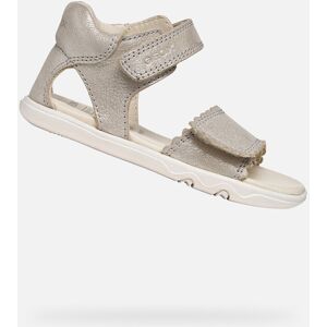 Sandale bej pentru fete desculțe Geox Steppieup alb 23 unisex Sandale bej pentru fete desculțe Geox Steppieup alb 23 unisex