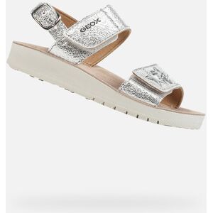 Sandale argintii pentru fete Geox alb 37 unisex Sandale argintii pentru fete Geox alb 37 unisex