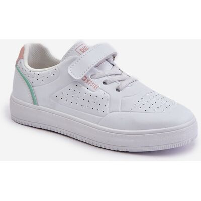 BIG STAR SHOES Children's sneakers made of eco-leather with Velcro Big Star white gri 34 unisex BIG STAR SHOES Children's sneakers made of eco-leather with Velcro Big Star white gri 34 unisex