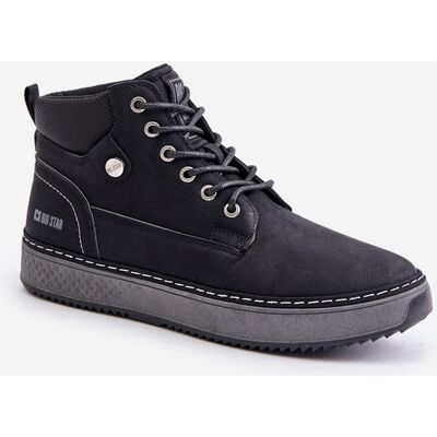 BIG STAR SHOES Lace-up men's ankle boots Big Star Hi-Poly System black negru 41 male BIG STAR SHOES Lace-up men's ankle boots Big Star Hi-Poly System black negru 41 male