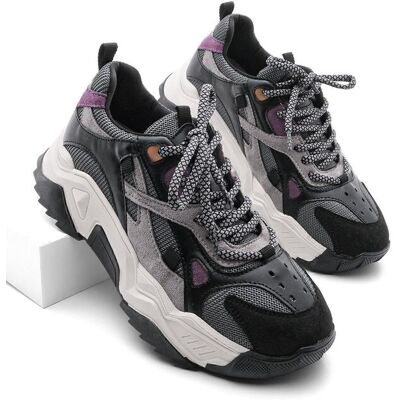 Marjin Women's High-Sole Sneaker Lace-Up Sneakers Virez Black. negru 39 male Marjin Women's High-Sole Sneaker Lace-Up Sneakers Virez Black. negru 39 male