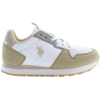US Polo Assn Pantofi sport pentru copii US Polo bej alb 27 unisex US Polo Assn Pantofi sport pentru copii US Polo bej alb 27 unisex