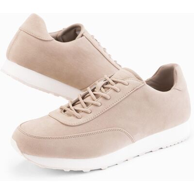 Ombre Men's sporty eco leather sneaker shoes with suede finish - sand crem 45 male Ombre Men's sporty eco leather sneaker shoes with suede finish - sand crem 45 male