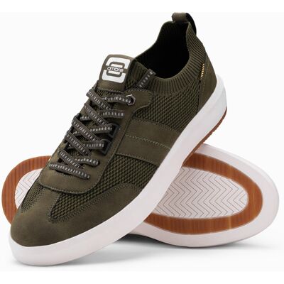 Ombre Men's structured fabric slip-on sneakers - olive Other 40 male Ombre Men's structured fabric slip-on sneakers - olive Other 40 male