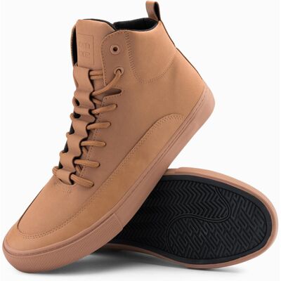 Ombre Men's ankle sneaker boots with decorative tabs - brown maro 43-46 male Ombre Men's ankle sneaker boots with decorative tabs - brown maro 43-46 male