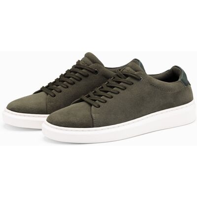 Ombre Men's classic soft suede sneaker shoes - dark olive kaki 40 male Ombre Men's classic soft suede sneaker shoes - dark olive kaki 40 male
