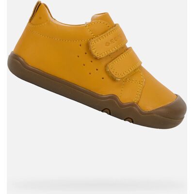 Pantofi desculți galbeni pentru băieți Geox Steppieup maro 27 unisex Pantofi desculți galbeni pentru băieți Geox Steppieup maro 27 unisex