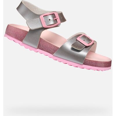 Sandale argintii pentru copii Geox Adriel Girl gri 28 unisex Sandale argintii pentru copii Geox Adriel Girl gri 28 unisex