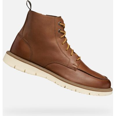 Brown Men's Ankle Boots Geox Pove - Mens maro 45 male Brown Men's Ankle Boots Geox Pove - Mens maro 45 male