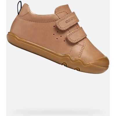 Teniși maro deschis pentru copii Geox Steppieup crem 21 unisex Teniși maro deschis pentru copii Geox Steppieup crem 21 unisex