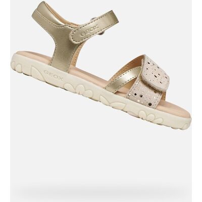 Sandale Geox Haiti aurii pentru fete crem 31 unisex Sandale Geox Haiti aurii pentru fete crem 31 unisex