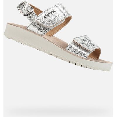 Sandale argintii pentru fete Geox alb 39 unisex Sandale argintii pentru fete Geox alb 39 unisex