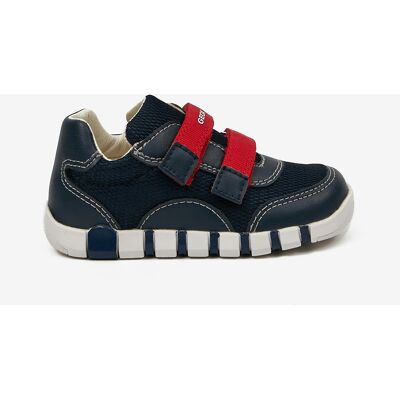 Dark blue boys' sneakers with leather details Geox - Boys negru 3XL unisex Dark blue boys' sneakers with leather details Geox - Boys negru 3XL unisex
